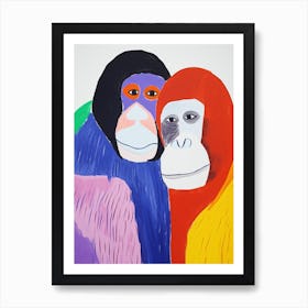 Colourful Kids Animal Art Orangutan 1 Art Print