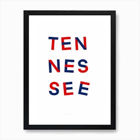 Tennessee State Flag Colours Art Print