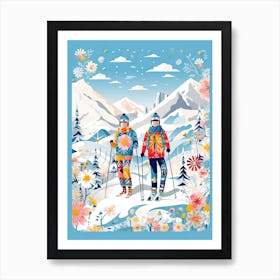 Breckenridge Ski Resort   Colorado Usa, Ski Resort Illustration 2 Art Print