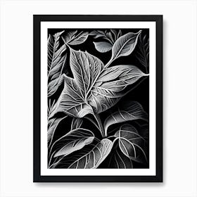 Tea Leaf Linocut 1 Art Print