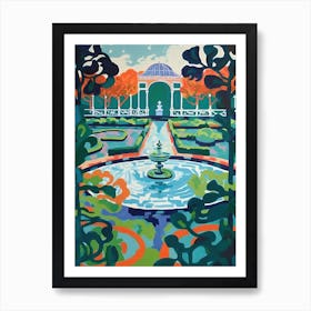 Versailles Gardens, France, Painting 2 Art Print