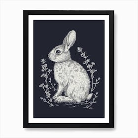 Tans Rabbit Minimalist Illustration 2 Art Print