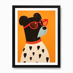 Little Bear Wearing Sunglasses Art Print