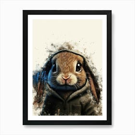 Bunny In Hoodie Art Print