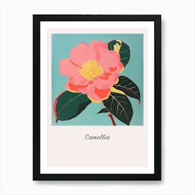 Camellia 3 Square Flower Illustration Poster Art Print