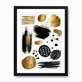 Gold Brush Strokes 5 Art Print