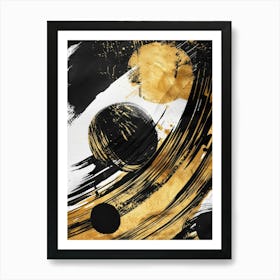 Abstract Black And Gold Painting 42 Art Print