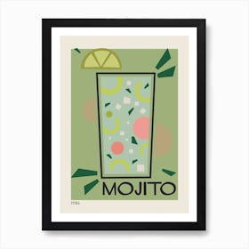 Mojito Retro Cocktail  Art Print