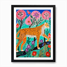 Maximalist Animal Painting Cheetah 3 Art Print