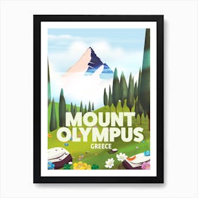 Mount Olympus Greece Travel poster Poster