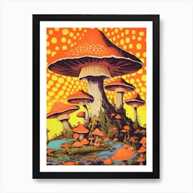 Trippy Mushroom Art Print