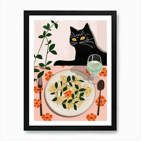 Cat And Ravioli 2 Art Print