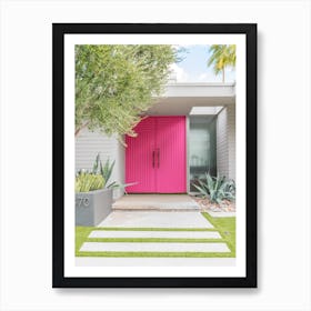 Magenta Pink Doors At Mid Century Palm Springs Home Art Print