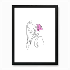 One Line Lily Of The Valley Art Print