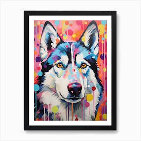 Husky Pop Art Inspired 3 Art Print