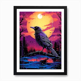 Raven At Night Art Print