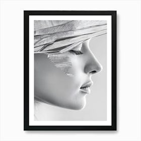 Portrait Of A Woman With A Hat 1 Art Print