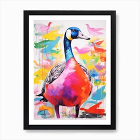 Colourful Bird Painting Canada Goose 1 Art Print