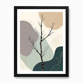 Calming Botanical Composition in Neutral Palette Art Print