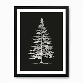 Spruce Tree Minimalistic Drawing 4 Art Print