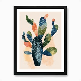 Peyote Cactus Minimalist Abstract Illustration 1 Art Print