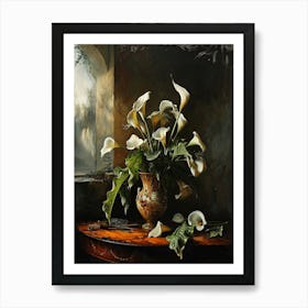 Baroque Floral Still Life Calla Lily 4 Art Print