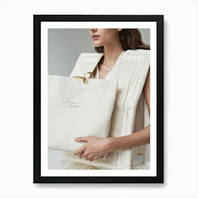 Woman Holding A Bag Art Print