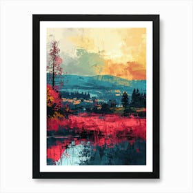 Abstract Landscape | Pixel Art Series Art Print