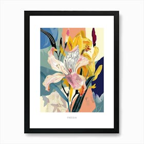 Colourful Flower Illustration Poster Freesia 3 Art Print