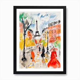 Paris, Dreamy Storybook Illustration 4 Art Print