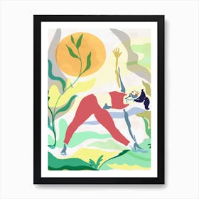 Morning Yoga Colourful Art Print