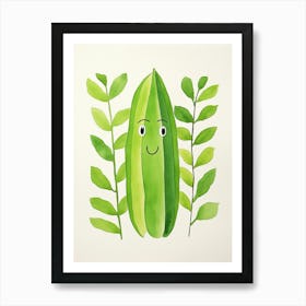 Friendly Kids Green Bean Art Print