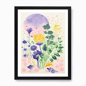 Abstract Botanical Risograph Style 5 Art Print