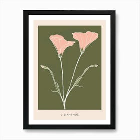 Pink & Green Lisianthus 1 Flower Poster Affiche