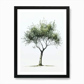 Olive Tree Pixel Illustration 4 Art Print