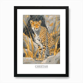 Cheetah Precisionist Illustration 2 Poster Art Print