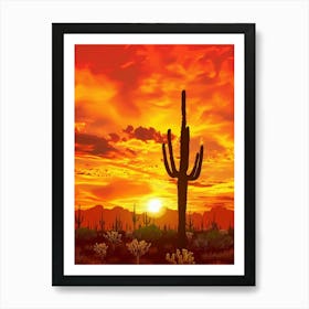 Sunset In The Desert 8 Art Print