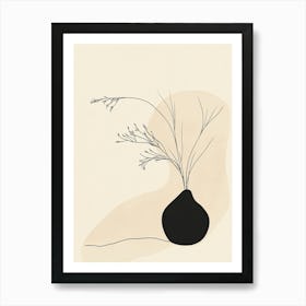 Black And White Drawing Of A Vase Art Print