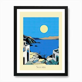 Poster Of Minimal Design Style Of Santorini, Greece 4 Art Print