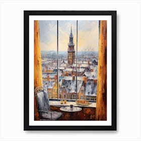 Winter Cityscape Bruges Belgium 3 Art Print