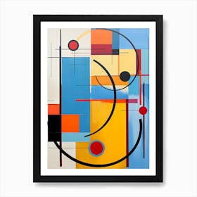 Abstract Painting With Circles And Lines 4 Art Print