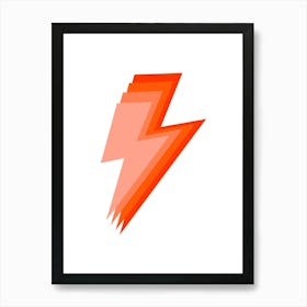 Orange Lightning Bolts Art Print