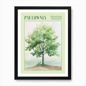 Paulownia Tree Atmospheric Watercolour Painting 2 Poster Art Print