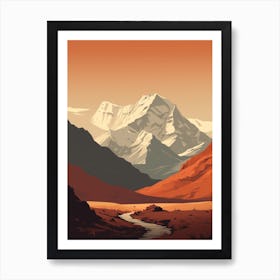 Annapurna Circuit Nepal 1 Hiking Trail Landscape Art Print