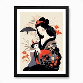 Geisha Japanese Style Illustration 11 Art Print