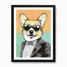 Super Cool Corgi Illustration Pop Art Print