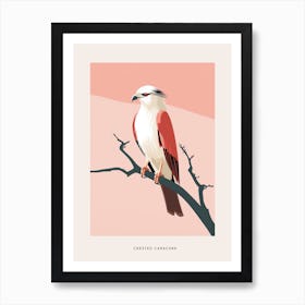 Minimalist Crested Caracara 2 Bird Poster Art Print