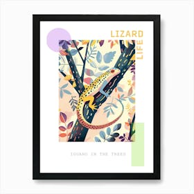 Iguano In The Trees Modern Abstract Illustration 3 Poster Art Print