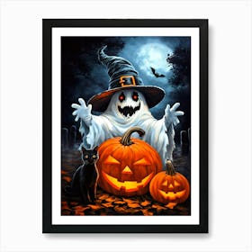 Halloween Spooky Ghost Art Print