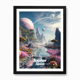 Jupiter Travel Poster Bubble Planet Art Print